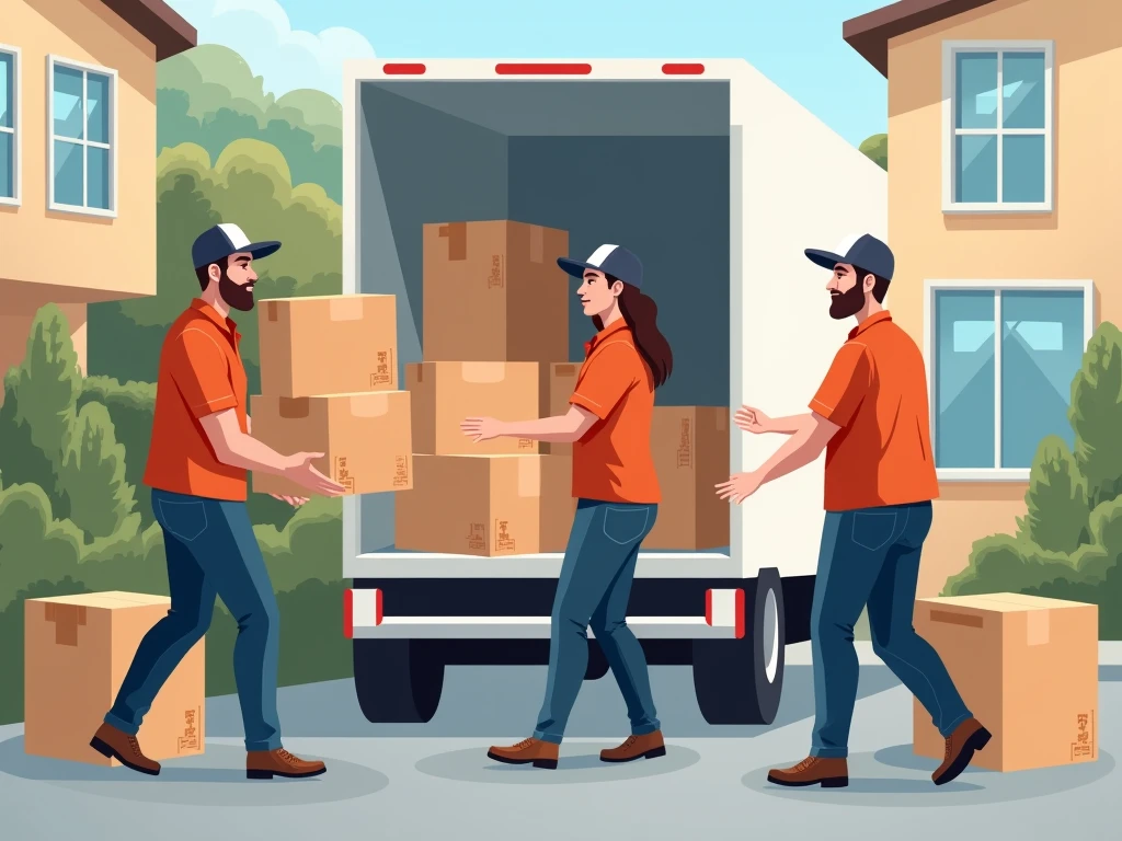 Professional moving team providing support
